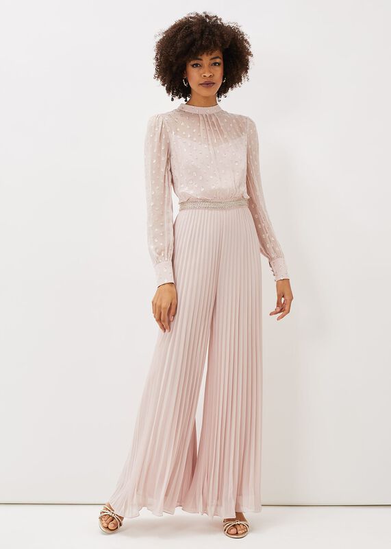 Charley Pleated Spot Print Jumpsuit